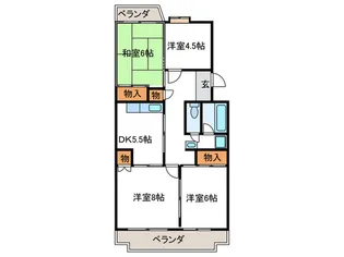 ジャデ-ン桂【1階】の間取り