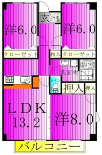 サンクレール【4階】の間取り
