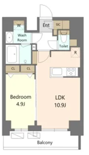 S-RESIDENCE新宿早稲田avelis【9階】の間取り