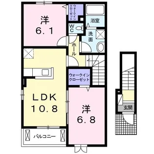 グランドソレイユII【2階】の間取り