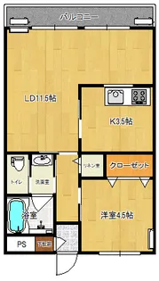 東光ハイツII【3階】の間取り