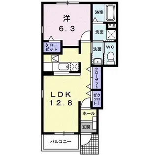 グリーンヒルミヤケII【1階】の間取り