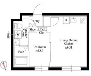 カーサピアッツァ西日暮里【4階】の間取り