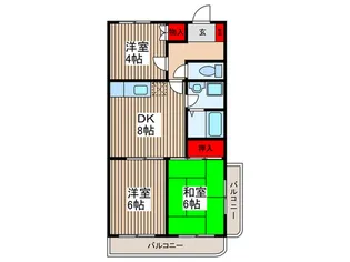 サクシードベル来夢舘【4階】の間取り