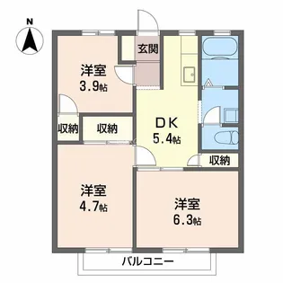 サンシティ大石A・B【2階】の間取り
