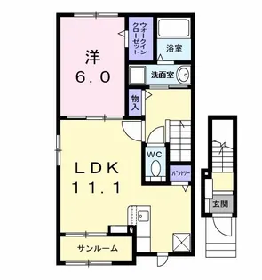 ルピナス明野【2階】の間取り