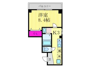 ウィングベル紫野【3階】の間取り
