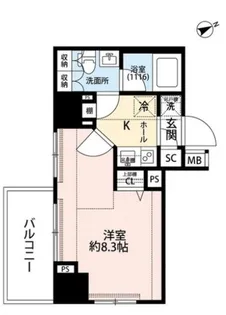 プレール・ドゥーク東新宿III【3階】の間取り