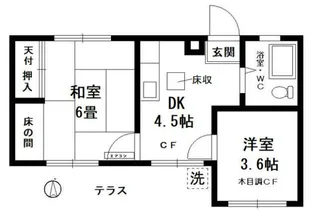 タイニーフラッツ’84【1階】の間取り