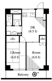タケノヤハイツ本町【4階】の間取り