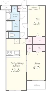 ヴァンテ武蔵浦和【3階】の間取り
