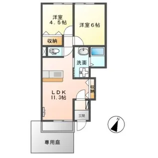 ヴァンルージュIII【1階】の間取り