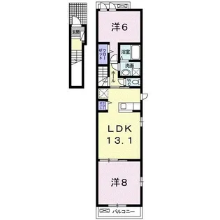 グリーンサイドコテージA【2階】の間取り