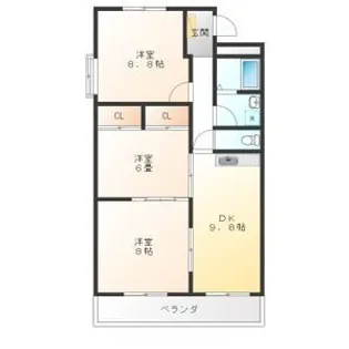 エクスクリエ桜橋【1階】の間取り