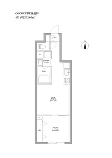 COCOCUBE西蒲田/駅近6分。安心設備セキュリティ完備!高利便性◎【4階】の間取り