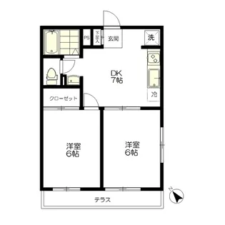エコーハイツ雪谷【1階】の間取り