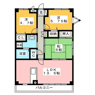 フィオーレ観月【5階】の間取り