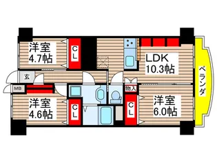 イトーピア稲毛マンション【7階】の間取り