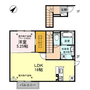 ラパン 花棟【2階】の間取り