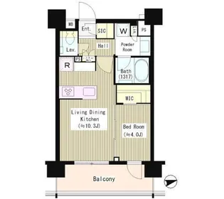 エクセレントシティ白金高輪【7階】の間取り