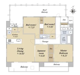 バンベール瑞穂洲山町【9階】の間取り
