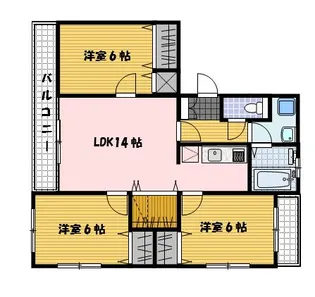 CUBE三原櫻館【2階】の間取り