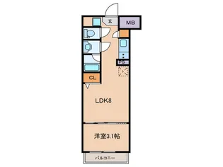 ハーモニーレジデンスパレスフロント【2階】の間取り