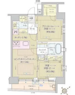 レビスタ白金高輪【11階】の間取り