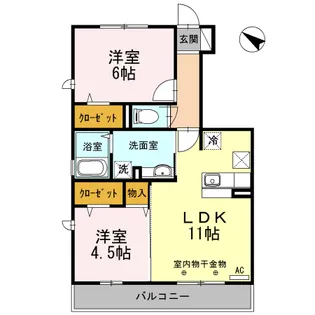 リバーサイドガーデン【1階】の間取り