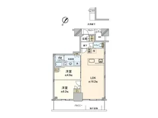 ジオタワー大阪十三【23階】の間取り