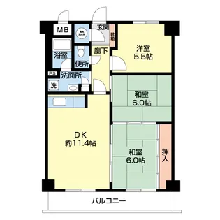 コープ野村万代【11階】の間取り