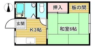 大川ハイツ【1階】の間取り