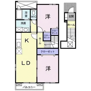アベニュー・サイド B棟【2階】の間取り