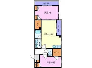 リバーパーク桜堤【1階】の間取り