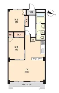 サンコーポ勝田台E棟【2階】の間取り