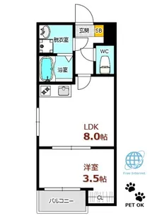 セブンプロート坂西【1階】の間取り
