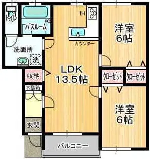 チェリーコート【1階】の間取り