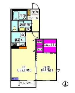 グリーンコート多摩川【1階】の間取り