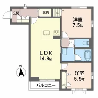 ティエード【3階】の間取り
