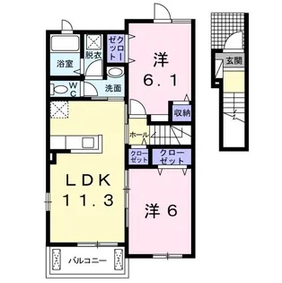 グレイスフル・S I【2階】の間取り