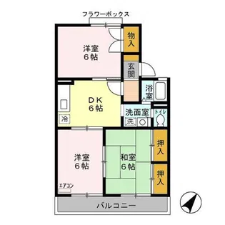 グランメールめぐみB【2階】の間取り