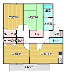 グレースウエストヒルズB棟【1階】の間取り