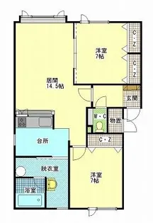 ポーチュラカF棟【2階】の間取り