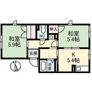ゲーブルアン【1階】の間取り