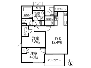 OASiS~Premier Garden Villa【1階】の間取り