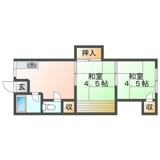 岡山県岡山市南区松浜町【アパート】の間取り