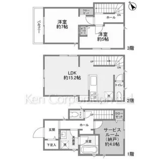 東京都世田谷区玉堤2【一戸建】の間取り