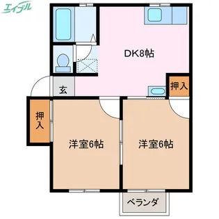 ハイツソレイユA【2階】の間取り