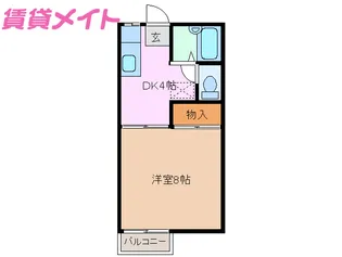 1DKの間取り画像