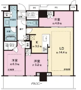 THE TOWER JUJO【14階】の間取り